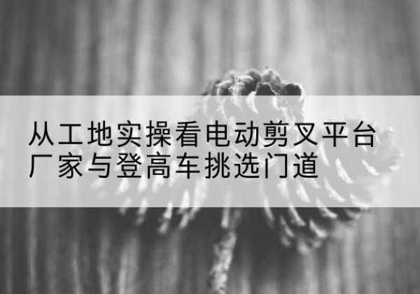 凤山电动剪叉升降平台厂家-从工地实操看电动剪叉平台厂家与登高车挑选门道
